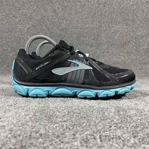 Brooks Pure Flow Women's Size 8.5 Athletic Running Shoes Black Blue - Picture 1 of 12